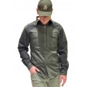 Camicia BLATEX Elasticizzata Verde Militare con Antispino Nero