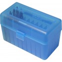 MTM RS-50 PORTACOLPI SMALL RIFLE Portacolpi calibro 223 BLU TRASPARENTE da 50 COLPI