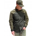 Camicia BLATEX Elasticizzata Verde Militare con Antispino Verde Chiaro