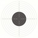 BERSAGLIO in carta COMPETIZIONE per armi da fuoco 53x53 - Centro bersaglio Nero