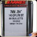 BARNES LRX LONG RANGE X BULLET 30282 Palle BT Cal.7mm.284''145grs Conf. da 50 pezzi