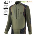 Polo TRABALDO ENDURANCE Mezza Zip Titanial Light con profili Arancio