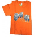 T-shirt BARTAVEL NATURE con Stampa 3 Cinghiali Orange