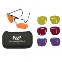 B&P Occhiali da tiro in kit con con 4 tipi di lenti e custodia