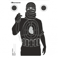 BEAST HUNTER Bersaglio di carta con sagoma TERRORISTA 42x59cm SINGOLO FOGLIO