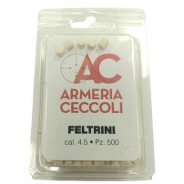 ADVANCE Group Blister Feltrini pura lana Cal.4,5 mm Confezione da 500 pezzi  con logo ARMERIA CECCOLI
