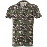 T-shirt BLATEX Unisex Elasticizzata Collo a V Digital Woodland