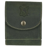 ARTIPEL Giberna in pelle per carabina da cintura chiusura bottone 7celle Verde cod.GBP03