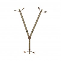 Bretelle BERETTA THIN SUSPENDER Elasticizzate con inserti in pelle a Righe Hunter'sTan