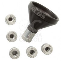 RCBS 98820 MatchMaster Aluminum Powder Funnel Inbuto in alluminio con adattatori per calibri .22, 6mm, 6.5mm, 7mm, .30, 338