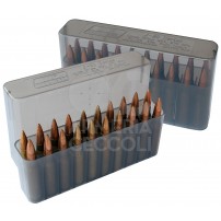 MTM J-20-L Box rigido portacolpi LARGE RIFLE calibro 30-06 da 20 colpi GRIGIO TRASPARENTE
