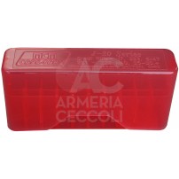 MTM J-20-XS PORTACOLPI SMALL RIFLE Cal.222/223 ROSSO TRASPARENTE Da 20