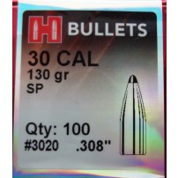 HORNADY INTERLOCK 3020 SP Palle calibro 30 .308'' 130 grani Conf. da 100 palle