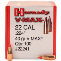 HORNADY V-MAX 22241 Palle calibro 22.224'' 40grs Conf. da 100 palle