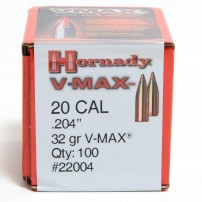 HORNADY V-MAX 22004 Palle Cal.20.204'' 32grs Conf. da 100 palle