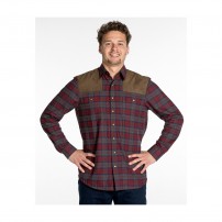 Camicia BROWNING FREDERICK Flanella Similpelle Scamosciata Rosso