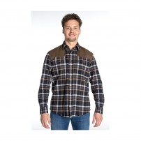 Camicia BROWNING FRANCIS Flanella Similpelle Scamosciata Blu