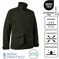 Giacca Idrorepellente DEERHUNTER CLIMATE JACKET Elasticizzata Rip-Stop con 37.5 Technology ForestEmber