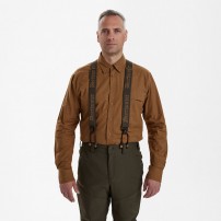 Bretelle DEERHUNTER COMBI BRACES Elastiche con Clip e Bottoni Walnut 130cm