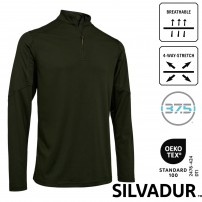 Maglia a Manica Lunga DEERHUNTER CLIMATE MEZZA ZIP 37.5 Technology Silvadur Antibatterico Verde
