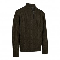 Lupetto DEERHUNTER RANDALL Mezza Zip Manica Lunga Marrone