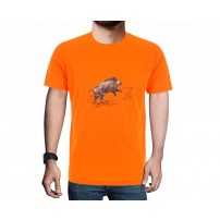 !!!SALDI!!! T-shirt BARTAVEL DIEGO ORANGE Traspirante Stampa Cinghiale