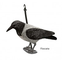 Stampo Cornacchia Posata Floccata Antiriflesso con Gambe e Asta