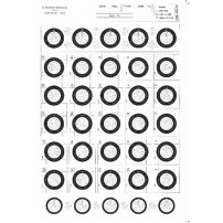 BERSAGLIO Benchrest con 25 centri + 10 di prova 42x30 cod.855/B