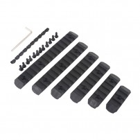 MP TACTICAL Set 6 Slitte Modulari M-LOK / KeyMod in Polimero Nero cod.MP2013-BK