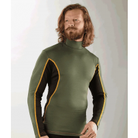 Maglia Intima Termica KONUSTEX GAMEMAX-40 Manica Lunga Dolcevita Nero/Verde