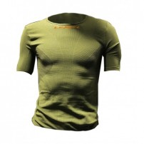 T-Shirt Intima Tecnica LEXEL Termoregolante Verde Logo Arancio