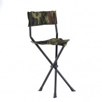 Sgabello trepie de con schienale in alluminio colore Black Camo
