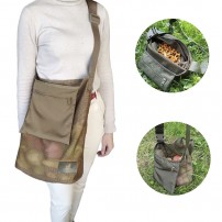 BORSA Porta Funghi in Rete con Tasca e Tracolla 15,3lt