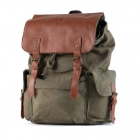 Zaino da Caccia RA SPORT in Canvas ed Ecopelle 45x33x15cm 25lt Verde