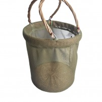 Cestino per Funghi pieghevole con manici in Vimini in rete pvc 17lt