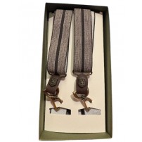 NEW!!! Bretelle RISERVA motivo righe Pelle conciata al vegetale Marrone