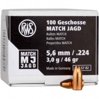 RWS MJ MatchJagd Palle Cal.5,6mm.224'' 46gr 3g cod.2145782 Conf. da 100 palle