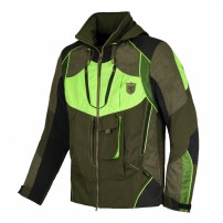 Giacca Impermeabile TRABALDO NEMESIS HV Titanial RainSystem con Profili VerdeFluo