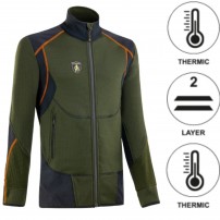 Micro Pile TRABALDO CARACAL PLUS Full Zip VerdeNeroArancio