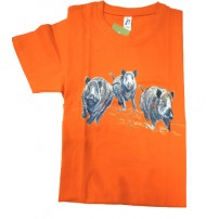 T-shirt BARTAVEL NATURE con Stampa 3 Cinghiali Orange