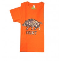 T-shirt BARTAVEL NATURE con Stampa Cinghiale HUNT Orange