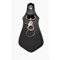VEGA HOLSTER Passante e/o Portachiavi con Clip/Moschettone a leva + Anello metallico in cuoio Nero cod.1V15