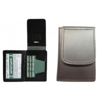 Portafoglio Portatesserino VEGA HOLSTER in Pelle con Porta Placca Neutra Nero Cod.1WD09