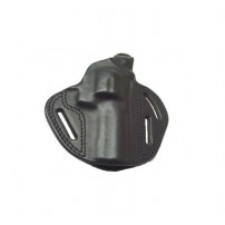 VEGA HOLSTER Fondina in Cuoio da Cintura a sgancio rapido per Revolver 4'' Castello K/L nera