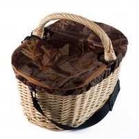 Gerla porta funghi in vimini intrecciato con chiusura in tessuto con zip 45x25x23cm 25lt cod.RD27Z