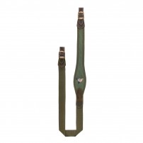 Cinghia RISERVA per Fucile in Cordura e Pelle con Ricamo COLOMBACCIO 100cm Verde