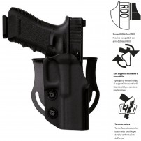 VEGA HOLSTER Fondina VEGATEK OPEN in Kydex per Glock 17 18 19 19x 22 31 37 38 45 cod.VKO804N