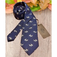 Cravatta CHURCH'S Seta e Lana Fantasia Pointers Blu