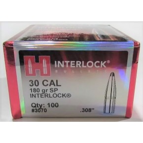HORNADY INTERLOCK 3070 SP Palle calibro 30.308'' 180 grani Conf. da 100 palle