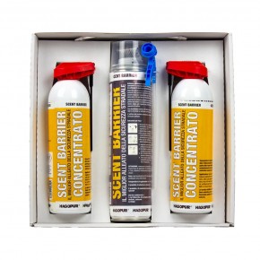 Kit Repellente Ungulati Hagopur: Schiuma Auto-Adesiva 650ml + Scent Barrier Rosso 500ml | Sistema Anti Collisione | Protezione Colture